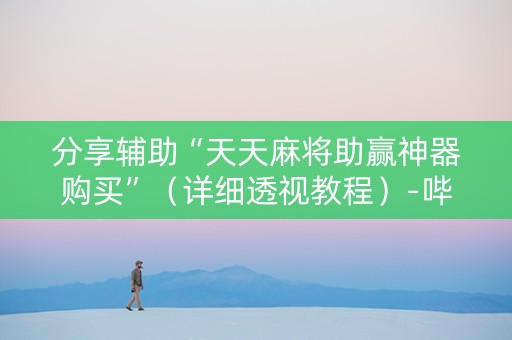 分享辅助“天天麻将助赢神器购买”（详细透视教程）-哔哩哔哩