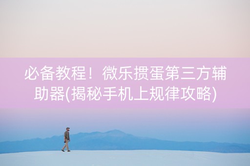 必备教程！微乐掼蛋第三方辅助器(揭秘手机上规律攻略)