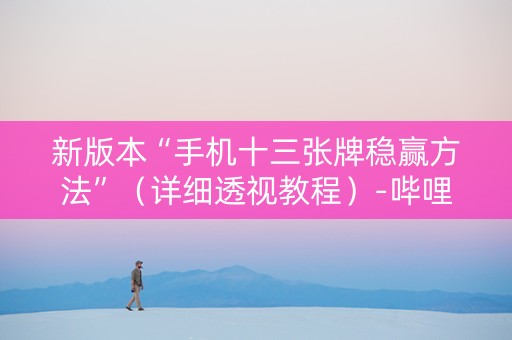 新版本“手机十三张牌稳赢方法”（详细透视教程）-哔哩哔哩