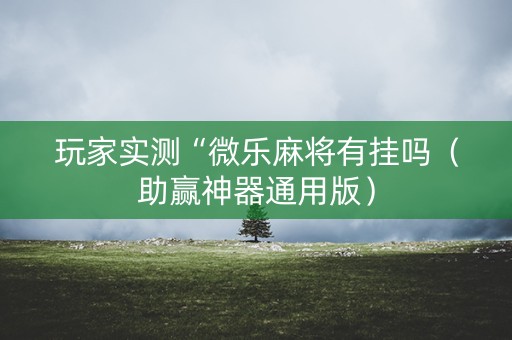 玩家实测“微乐麻将有挂吗（助赢神器通用版）