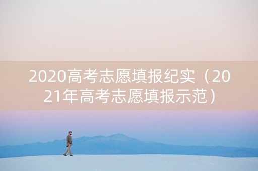 2020高考志愿填报纪实（2021年高考志愿填报示范）