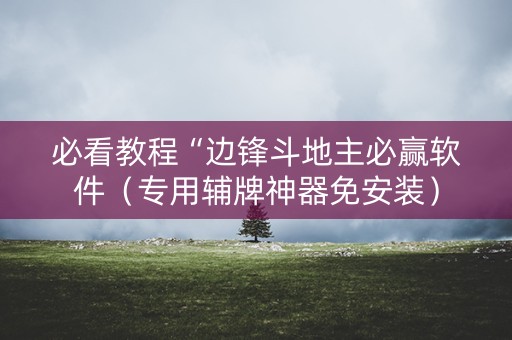 必看教程“边锋斗地主必赢软件（专用辅牌神器免安装）