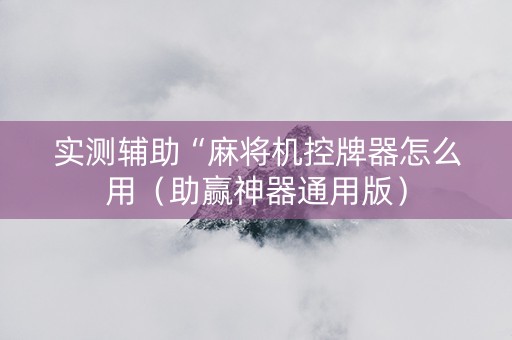 实测辅助“麻将机控牌器怎么用（助赢神器通用版）