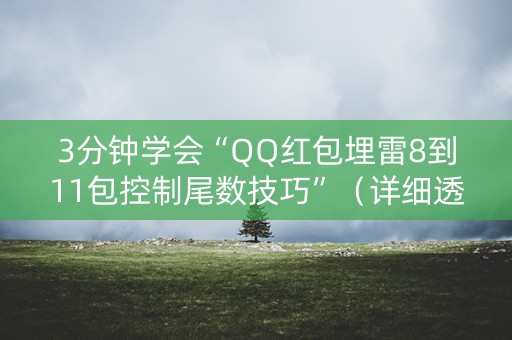 3分钟学会“QQ红包埋雷8到11包控制尾数技巧”（详细透视教程）-哔哩哔哩
