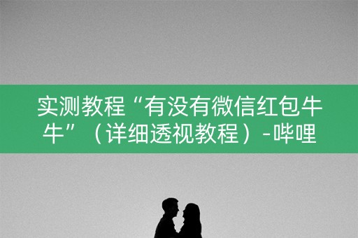 实测教程“有没有微信红包牛牛”（详细透视教程）-哔哩哔哩