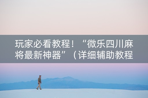 玩家必看教程！“微乐四川麻将最新神器”（详细辅助教程）-哔哩哔哩