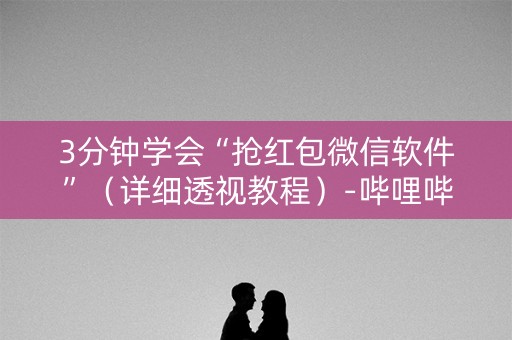 3分钟学会“抢红包微信软件”（详细透视教程）-哔哩哔哩