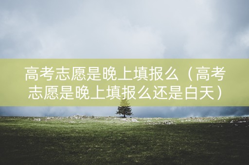 高考志愿是晚上填报么（高考志愿是晚上填报么还是白天）