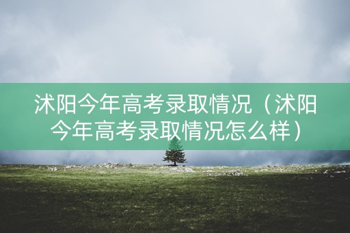 沭阳今年高考录取情况（沭阳今年高考录取情况怎么样）