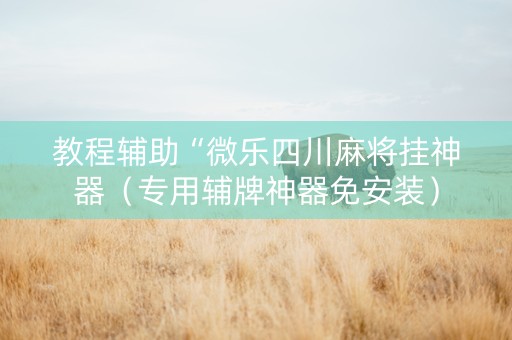 教程辅助“微乐四川麻将挂神器（专用辅牌神器免安装）