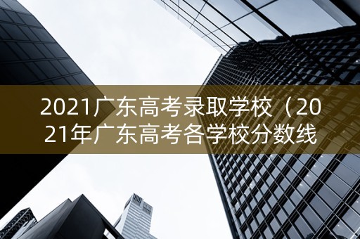 2021广东高考录取学校（2021年广东高考各学校分数线）
