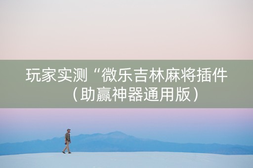 玩家实测“微乐吉林麻将插件（助赢神器通用版）