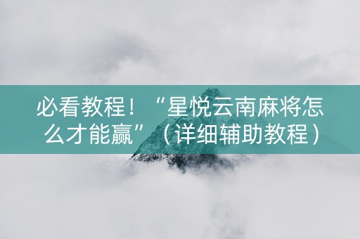 必看教程！“星悦云南麻将怎么才能赢”（详细辅助教程）-哔哩哔哩