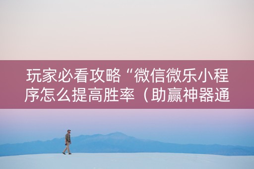 玩家必看攻略“微信微乐小程序怎么提高胜率（助赢神器通用版）