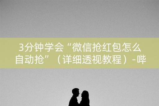 3分钟学会“微信抢红包怎么自动抢”（详细透视教程）-哔哩哔哩