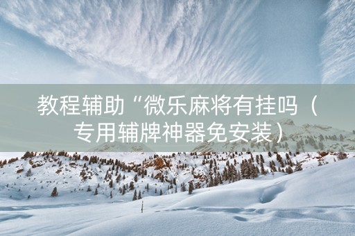 教程辅助“微乐麻将有挂吗（专用辅牌神器免安装）