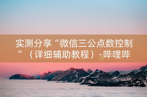 实测分享“微信三公点数控制”（详细辅助教程）-哔哩哔哩