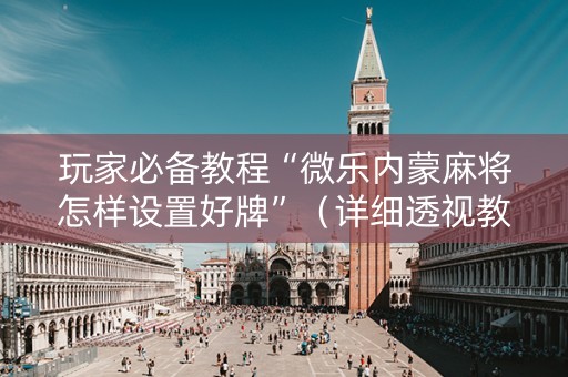 玩家必备教程“微乐内蒙麻将怎样设置好牌”（详细透视教程）-哔哩哔哩