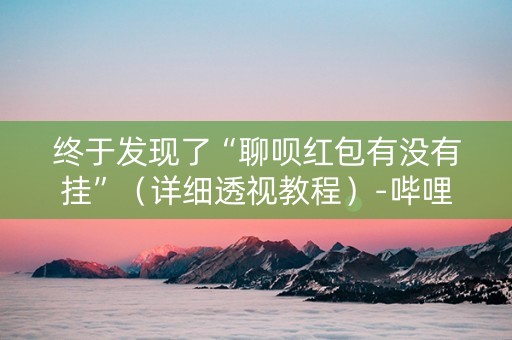 终于发现了“聊呗红包有没有挂”（详细透视教程）-哔哩哔哩