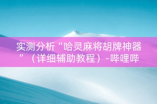 实测分析“哈灵麻将胡牌神器”（详细辅助教程）-哔哩哔哩