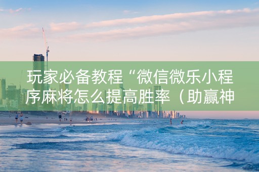 玩家必备教程“微信微乐小程序麻将怎么提高胜率（助赢神器通用版）