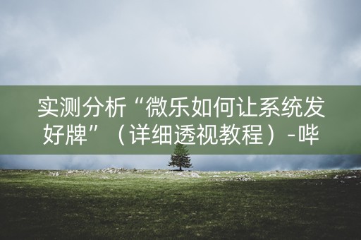 实测分析“微乐如何让系统发好牌”（详细透视教程）-哔哩哔哩
