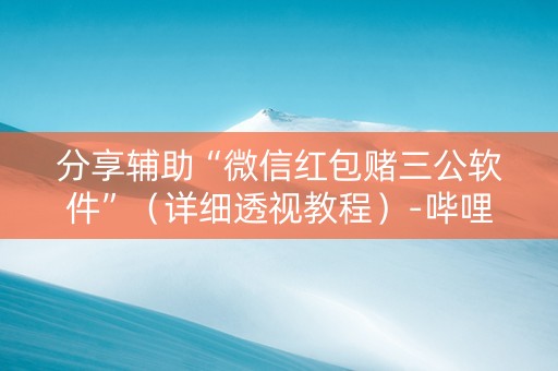分享辅助“微信红包赌三公软件”（详细透视教程）-哔哩哔哩