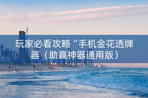 玩家必看攻略“手机金花透牌器（助赢神器通用版）