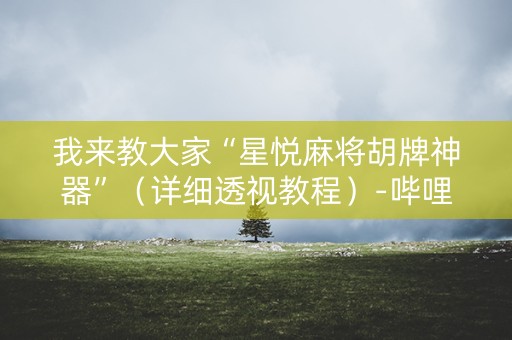 我来教大家“星悦麻将胡牌神器”（详细透视教程）-哔哩哔哩