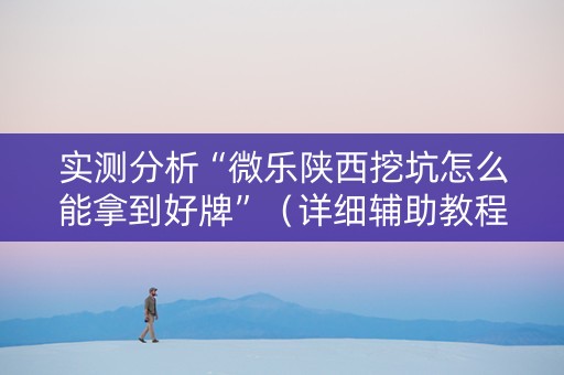 实测分析“微乐陕西挖坑怎么能拿到好牌”（详细辅助教程）-哔哩哔哩
