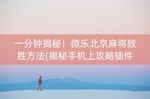 一分钟揭秘！微乐北京麻将致胜方法(揭秘手机上攻略插件)