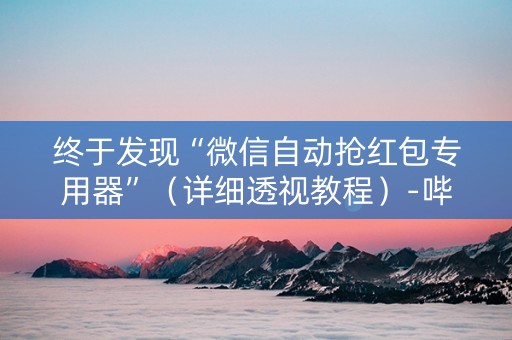 终于发现“微信自动抢红包专用器”（详细透视教程）-哔哩哔哩