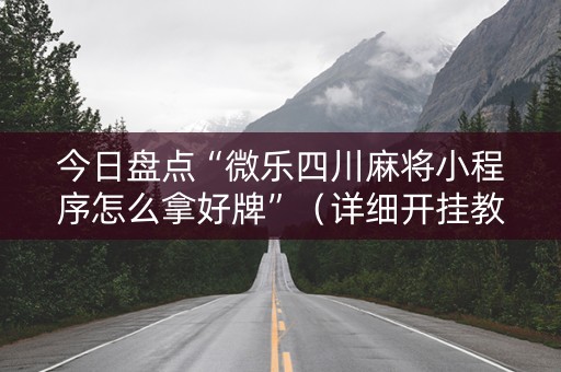 今日盘点“微乐四川麻将小程序怎么拿好牌”（详细开挂教程）-哔哩哔哩