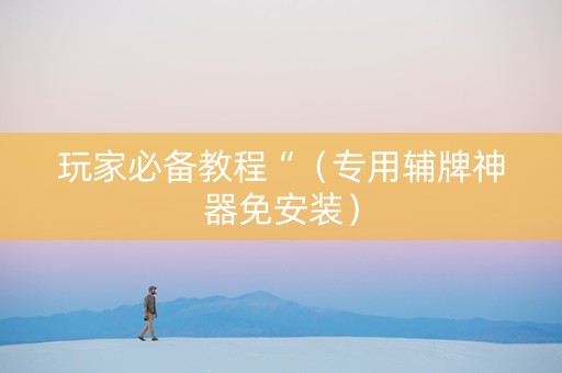 玩家必备教程“（专用辅牌神器免安装）