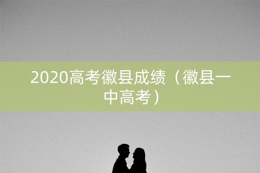 2020高考徽县成绩（徽县一中高考）