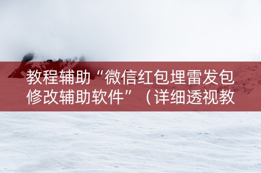 教程辅助“微信红包埋雷发包修改辅助软件”（详细透视教程）-哔哩哔哩
