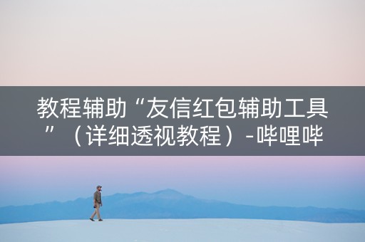 教程辅助“友信红包辅助工具”（详细透视教程）-哔哩哔哩