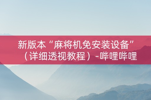 新版本“麻将机免安装设备”（详细透视教程）-哔哩哔哩