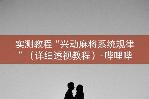 实测教程“兴动麻将系统规律”（详细透视教程）-哔哩哔哩