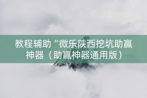 教程辅助“微乐陕西挖坑助赢神器（助赢神器通用版）