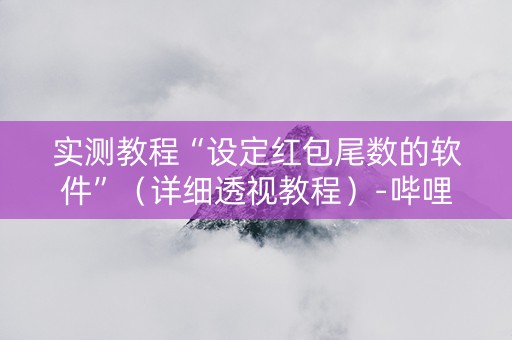 实测教程“设定红包尾数的软件”（详细透视教程）-哔哩哔哩
