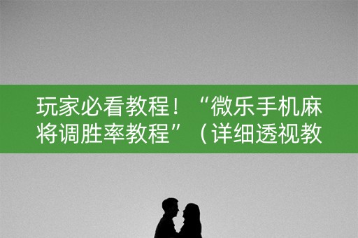 玩家必看教程！“微乐手机麻将调胜率教程”（详细透视教程）-哔哩哔哩