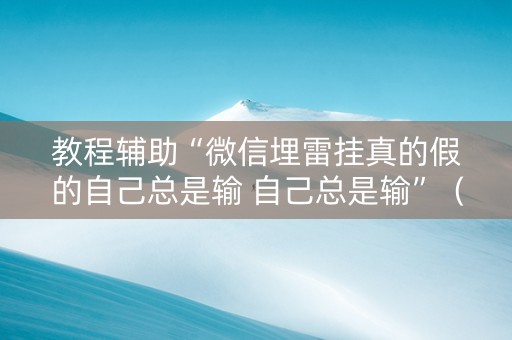 教程辅助“微信埋雷挂真的假的自己总是输 自己总是输”（详细透视教程）-哔哩哔哩