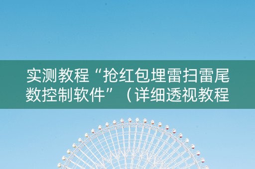 实测教程“抢红包埋雷扫雷尾数控制软件”（详细透视教程）-哔哩哔哩