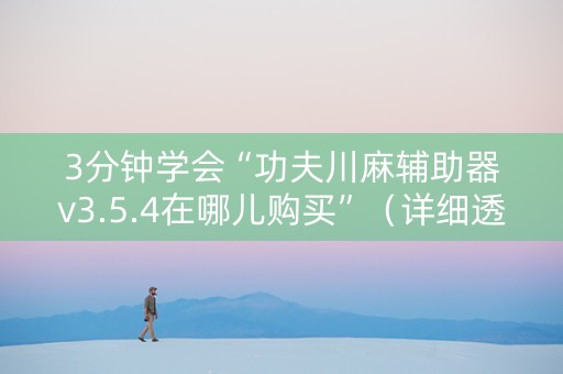 3分钟学会“功夫川麻辅助器v3.5.4在哪儿购买”（详细透视教程）-哔哩哔哩
