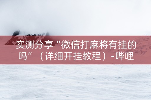 实测分享“微信打麻将有挂的吗”（详细开挂教程）-哔哩哔哩