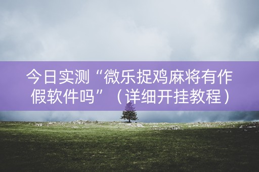 今日实测“微乐捉鸡麻将有作假软件吗”（详细开挂教程）-哔哩哔哩