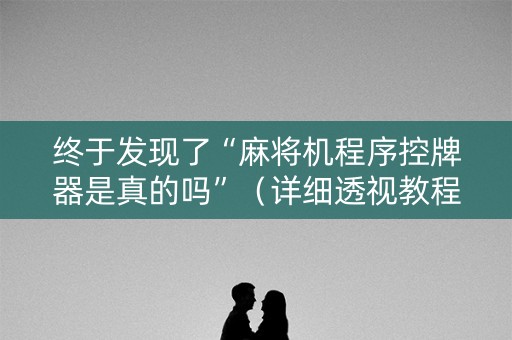 终于发现了“麻将机程序控牌器是真的吗”（详细透视教程）-哔哩哔哩
