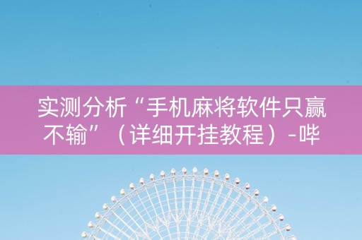 实测分析“手机麻将软件只赢不输”（详细开挂教程）-哔哩哔哩