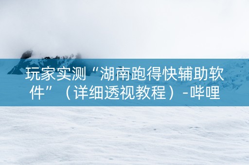 玩家实测“湖南跑得快辅助软件”（详细透视教程）-哔哩哔哩